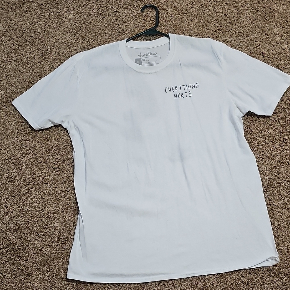 Threadless White 'Everything Hurts' Tee - image 2
